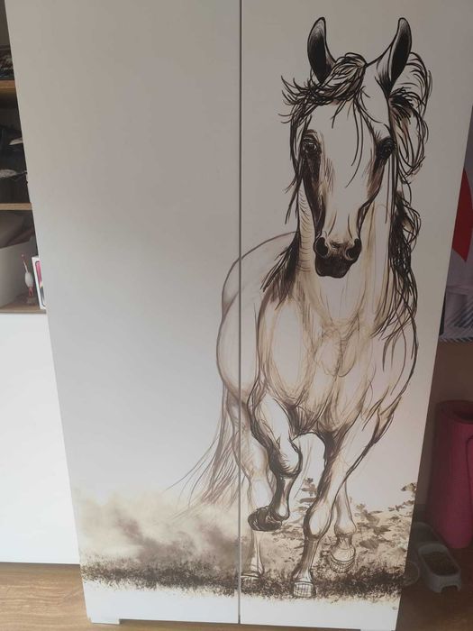 Szafa Meblik Horse Oak dwudrzwiowa z koniem 198x99x56,5 cm