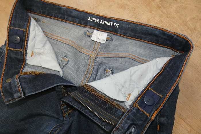 Spodnie dżinsowe granatowe super skinny fit; r.164cm; 13-14l; ZARA