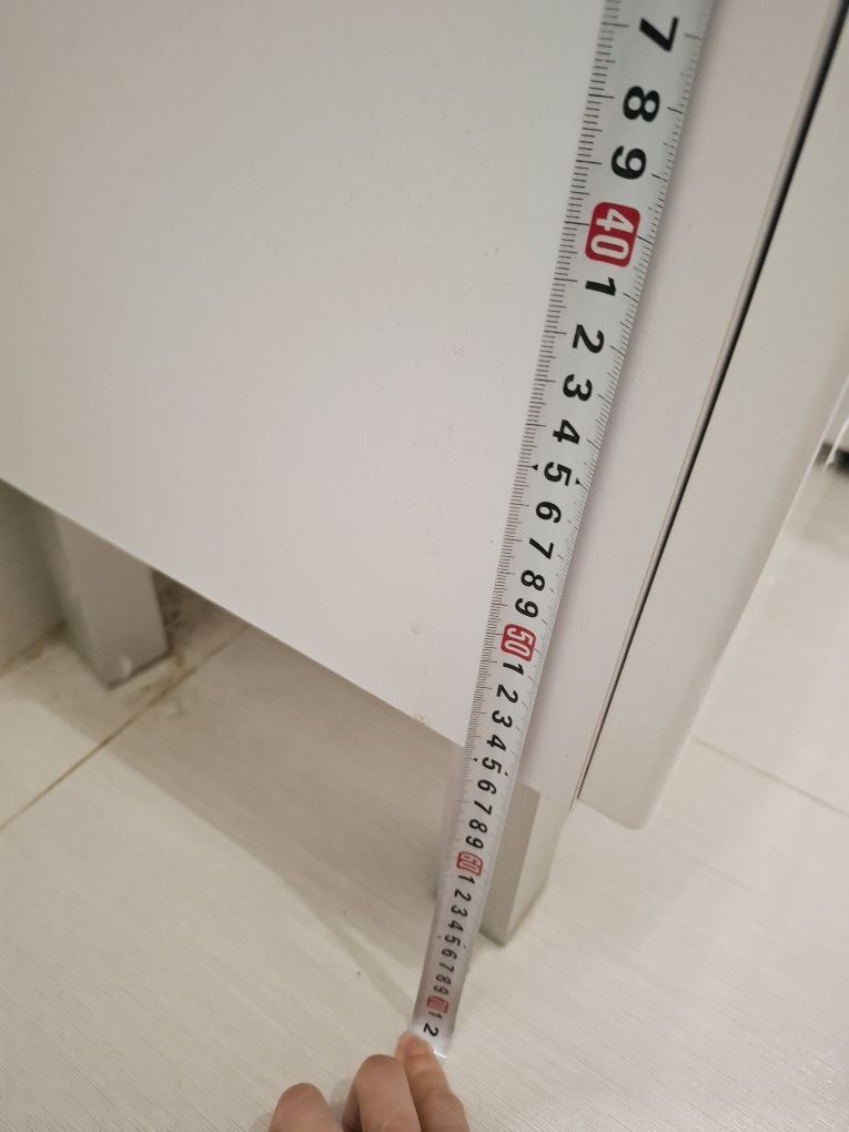 Okazha ! Szafka łazienkowa 47 cm pod umywalkę biały połysk stojąca reg
