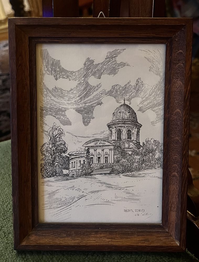 Grafika „Lądek Zdrój” - Władysław Kolbusz - 1988r