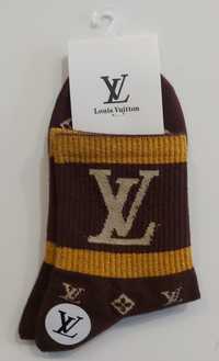 Skarpetki ciepłe Bawełniane LV Louis Vuitton brązowe złote 37 38