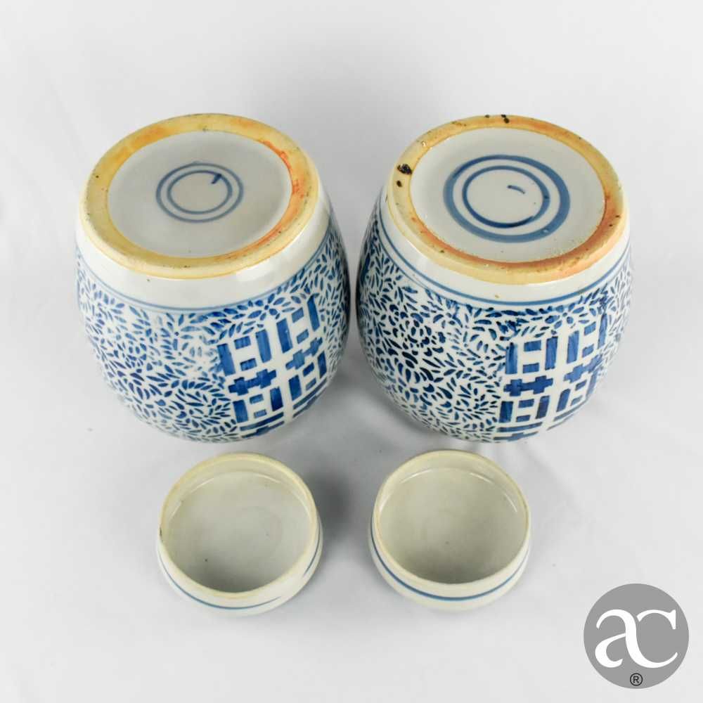 Par de potes de ginjas porcelana da China, dupla felicidade, República