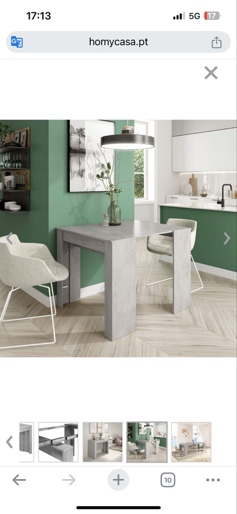Mesa extensivel cinzento