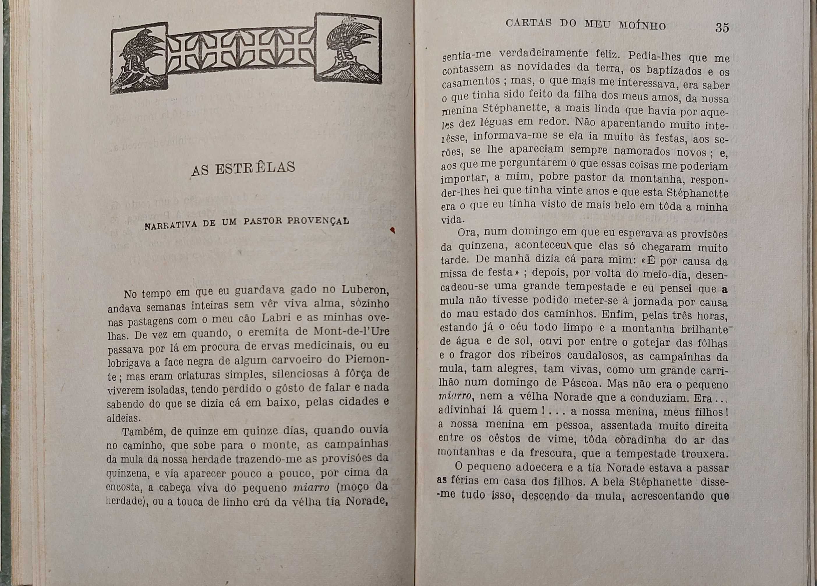 Livro - "Cartas do Meu Moinho" de Alphonse Daudet de 1924