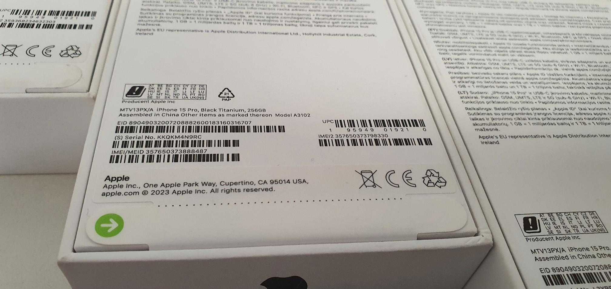 iPhone 15 Pro 256GB Black Titanium