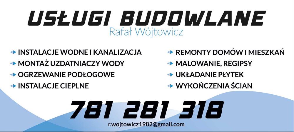 Usługi Hydrauliczne i Ogólnobudowlane Grybów|Bobowa|Gorlice| Okolice