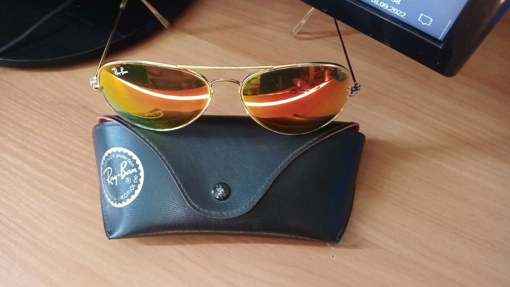 Ray Ban Gold Frame Aviator Gradient Lenses Sunglasses