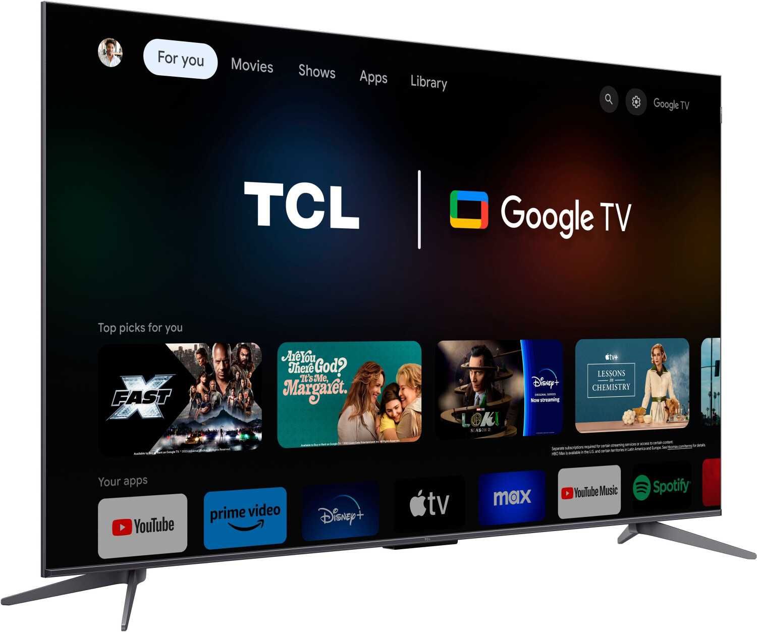 телевізор TCL 65T8B 65-дюймовий QLED Pro 144 Гц, Google TV (2024)