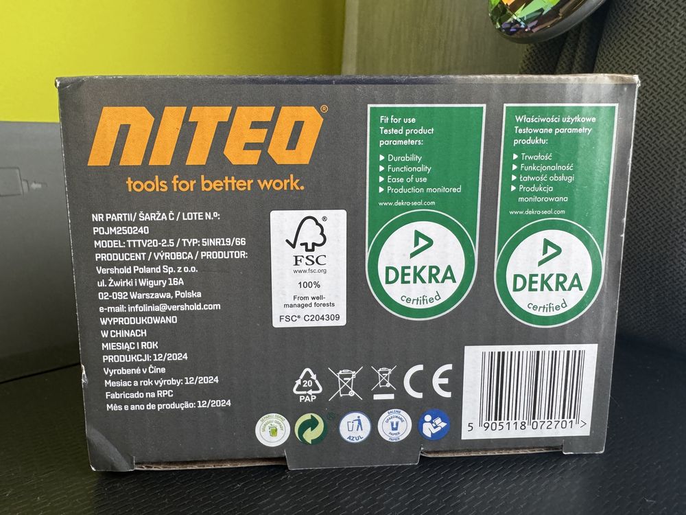 Akumulator Li-Ion Niteo Tools 20 V 2,5 Ah nowy