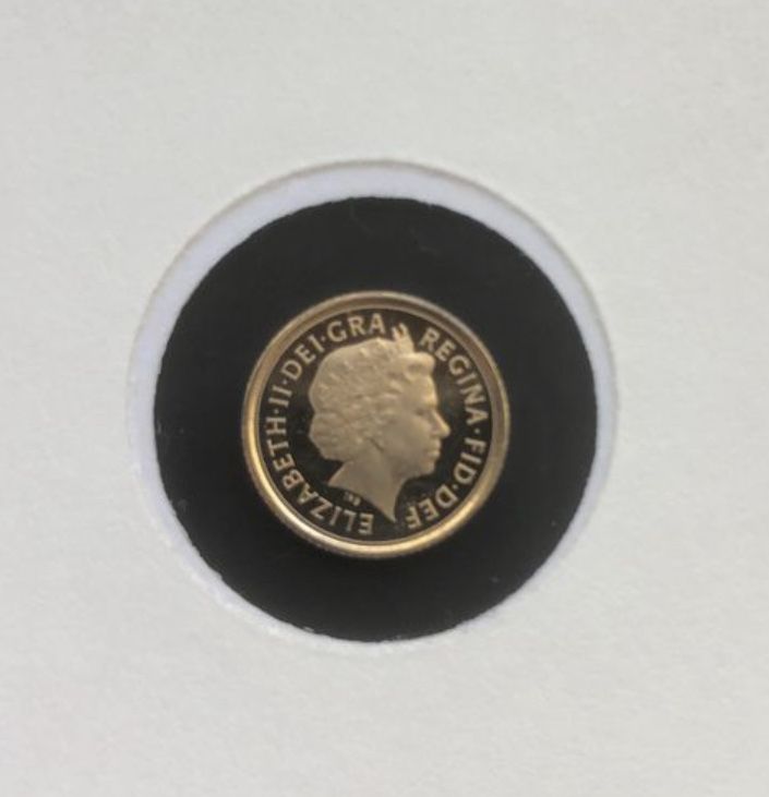 Moeda de ouro 1/4 libra (gold sovereign) Proof 2009