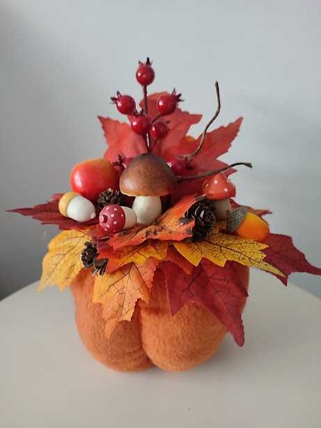 Dekoracja jesienna na dyni Handmade