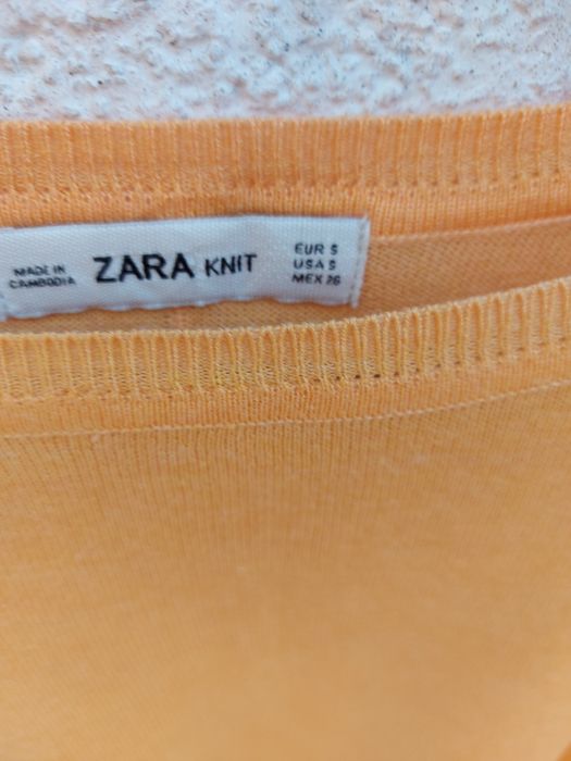 Pomarańczowy cienki sweter Zara rozmiar S