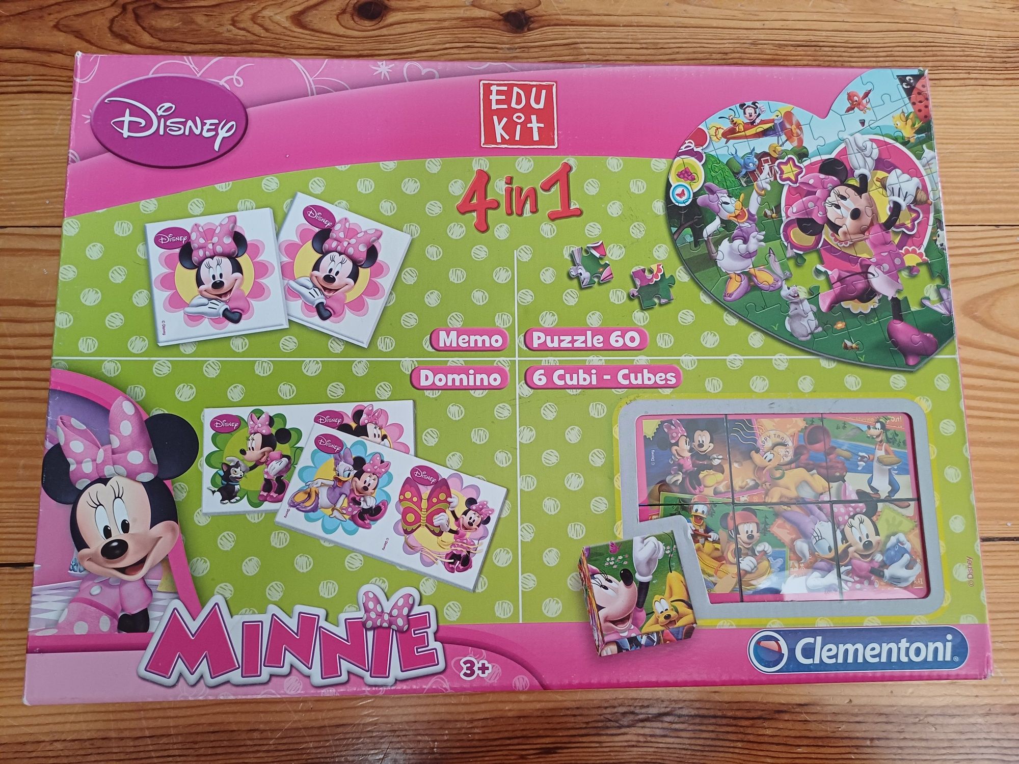 4 em 1 Minnie Clementoni - Puzzle, memória, dominó e cubos
