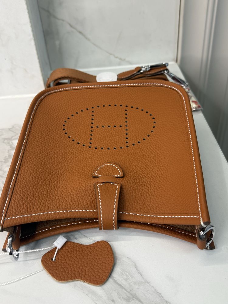 Сумка  Hermes Evelyne шкіряна /кожаная сумка женская /сумка міні