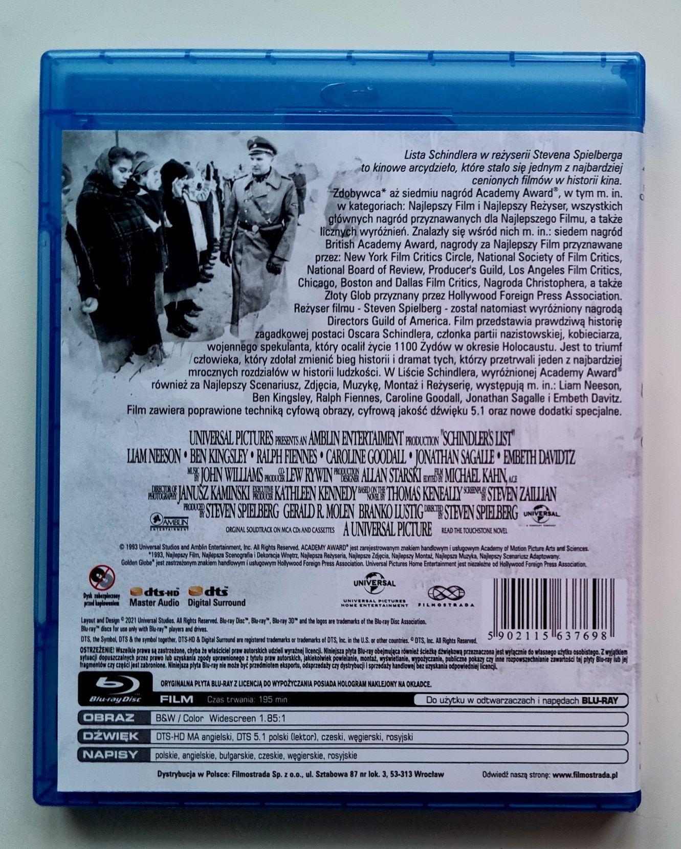 Lista Schindlera Blu-Ray Polskie Wydanie UNIKAT