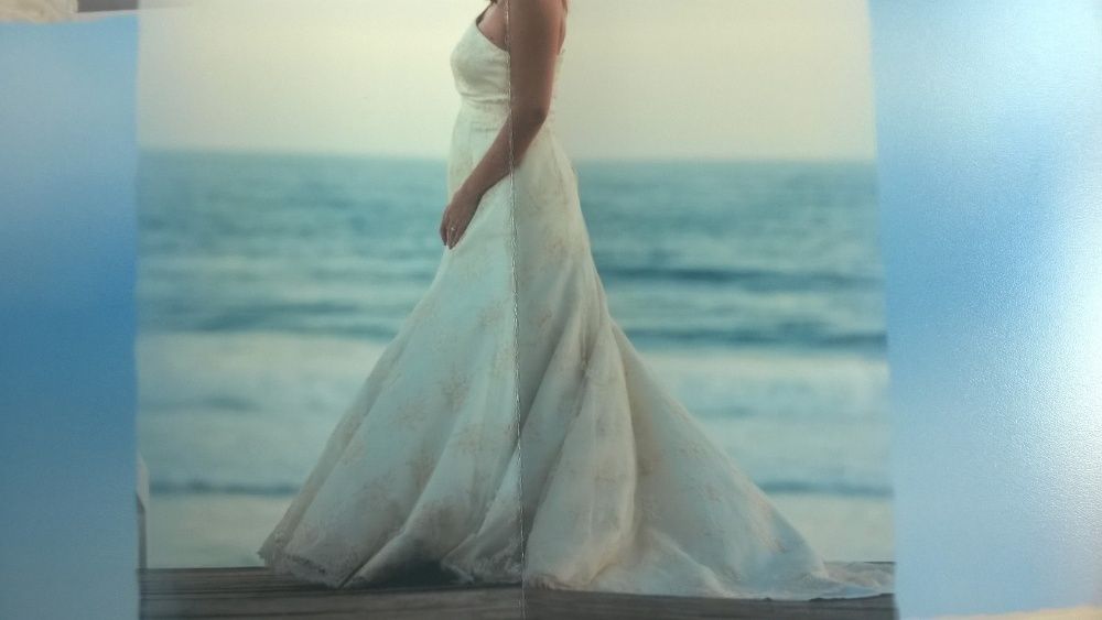 baixa de preço! vestido de noiva longo, modelo A, em renda