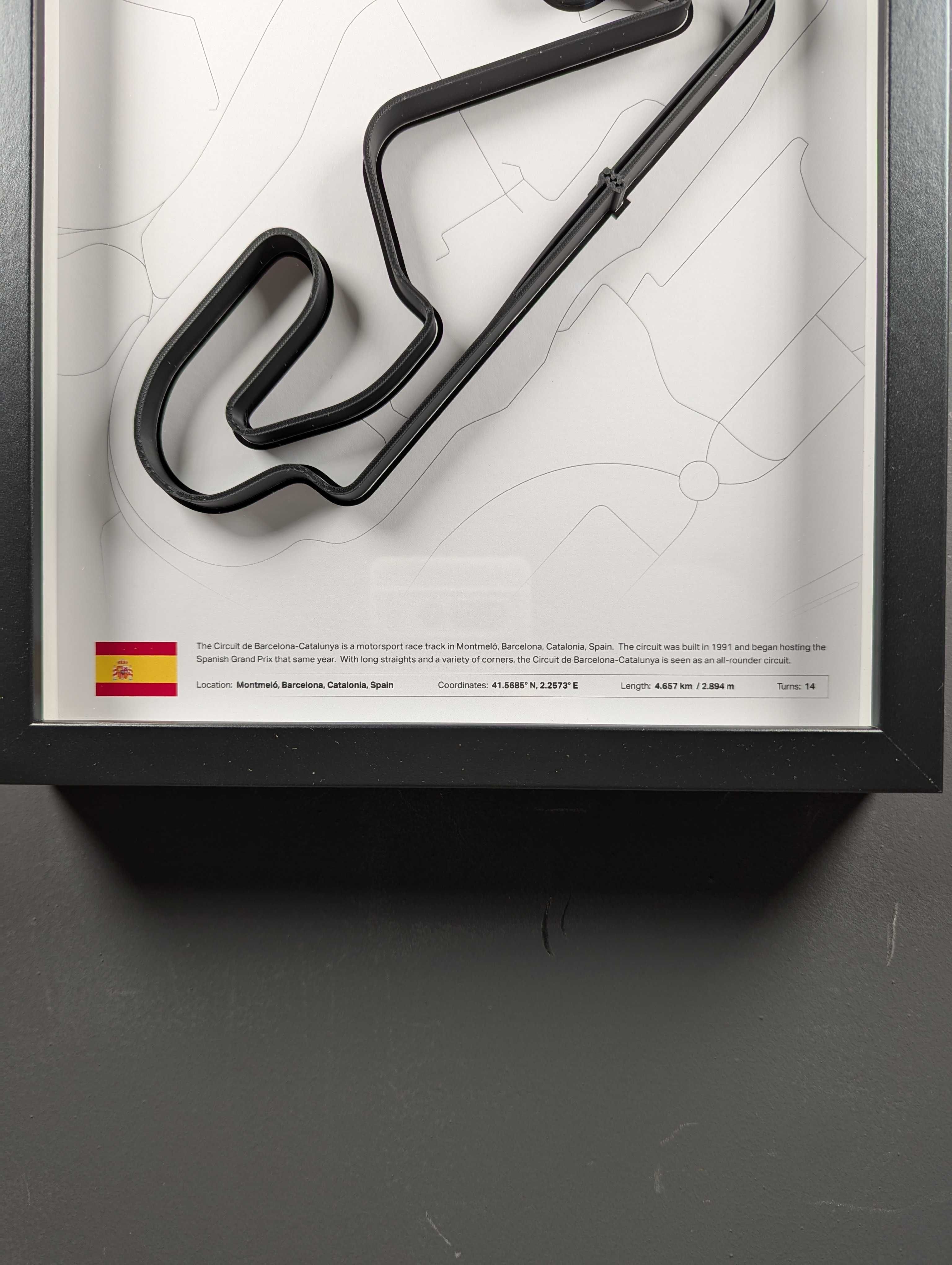 Об'ємна Рамка з 3D Трасою Catalunya 32x23x3 F1 SPAIN GP