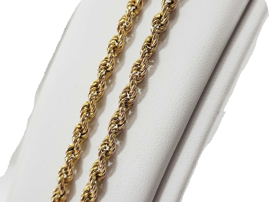 ZB230 Śliczna solidna złota bransoletka 375 splot kordel 19 cm