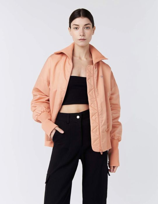 Куртка ветровка бомбер асимметричная персиковая adidas originals