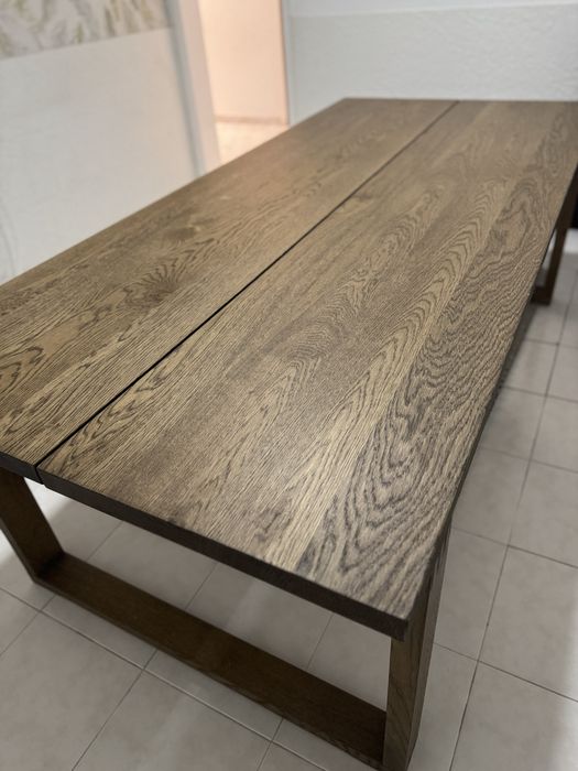 Mesa, chapa de carvalho velatura castanha