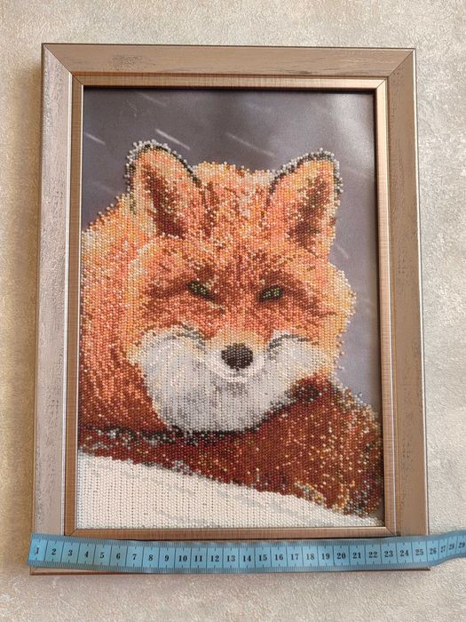 Картина бісером "Лис взимку"