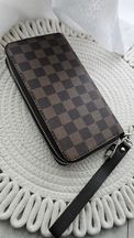 Duży portfel damier saszetka krata szachownica lv piękny duży 22x12 cm