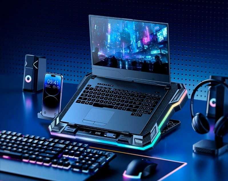 Кулер HOCO DH20 охлаждающая подставка для ноутбука до 19" с подсветкой