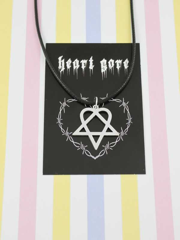 wisiorek heartagram HIM pentagram alternative love metal HG101 (M)