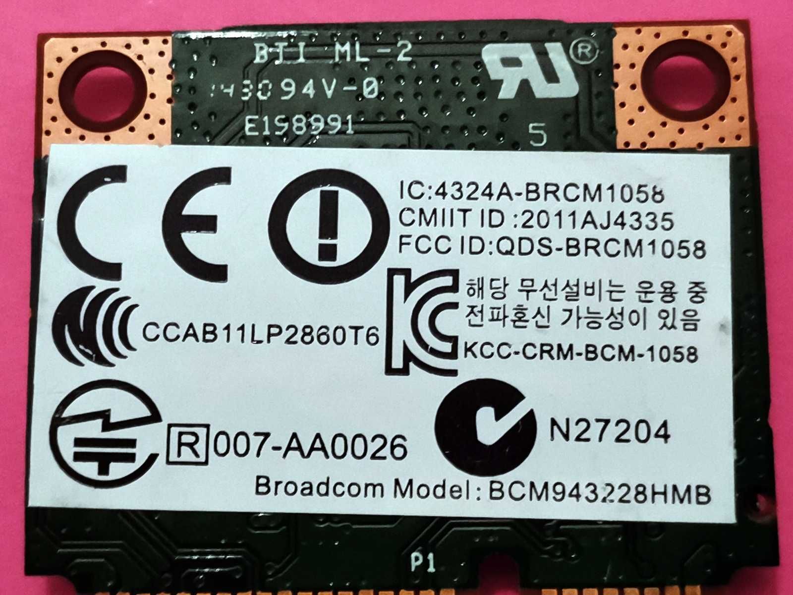 BroadCom BcM943228HMB - Karta Sieciowa WiFi