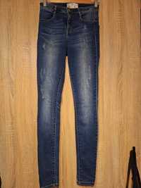 Jeansy pieces gruby materiał rurki skinny damskie