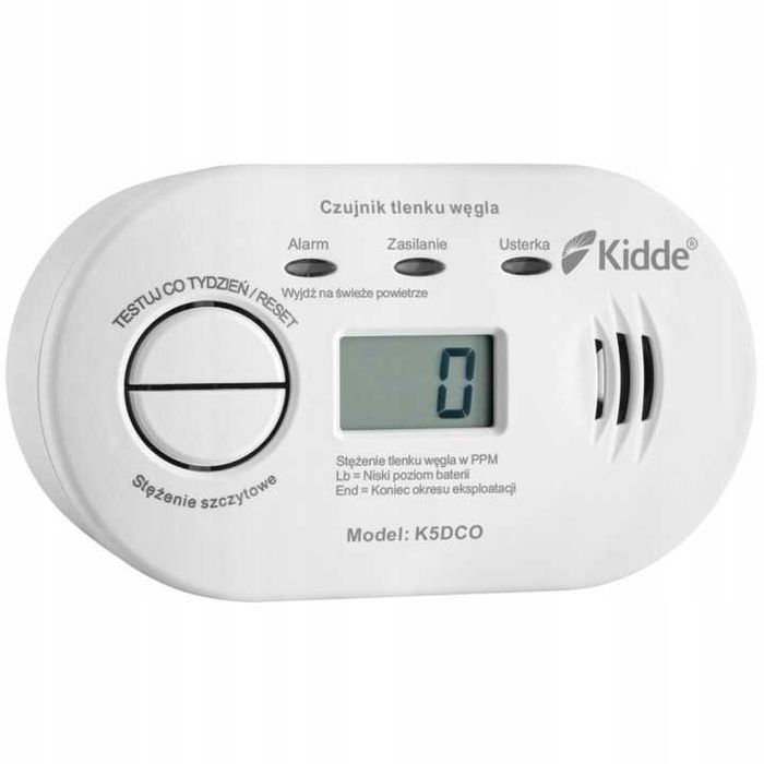 Czujnik czadu Tlenku węgla Detektor CO Bezprzewodowy Kidde K5DCO 7 lat