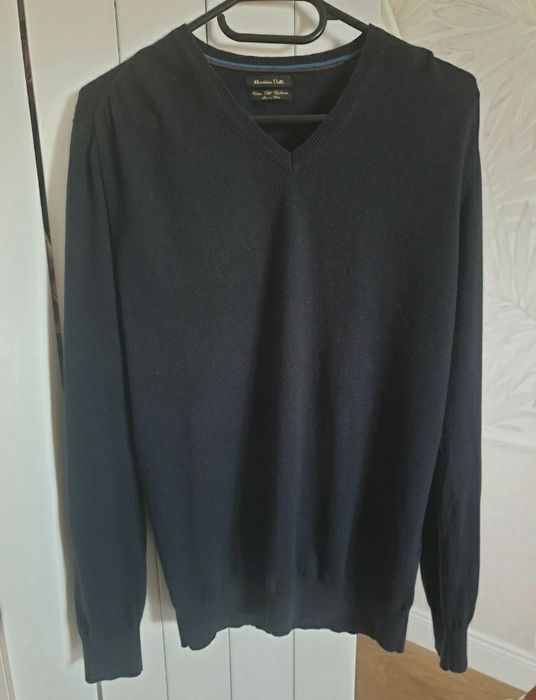 Massimo Dutti Bawełna Jedwab Kaszmir sweter męski L