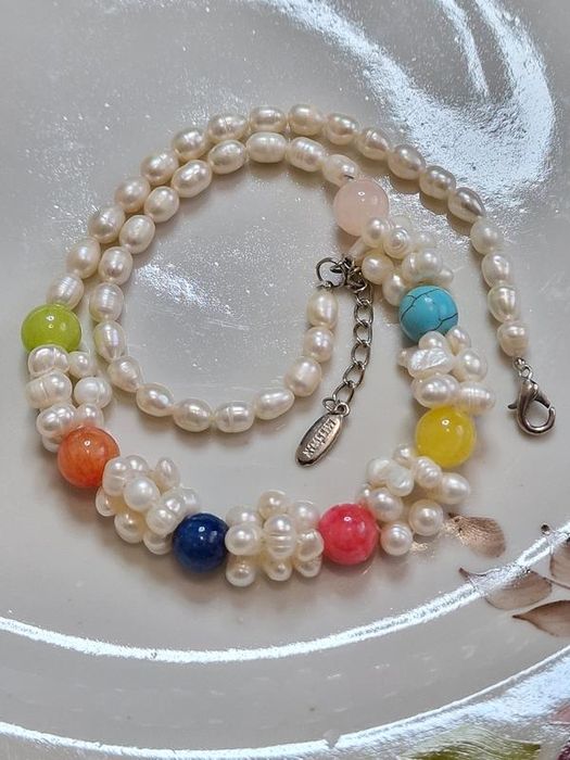 вінтажне кольє, намисто з натуральних перлів miss fox