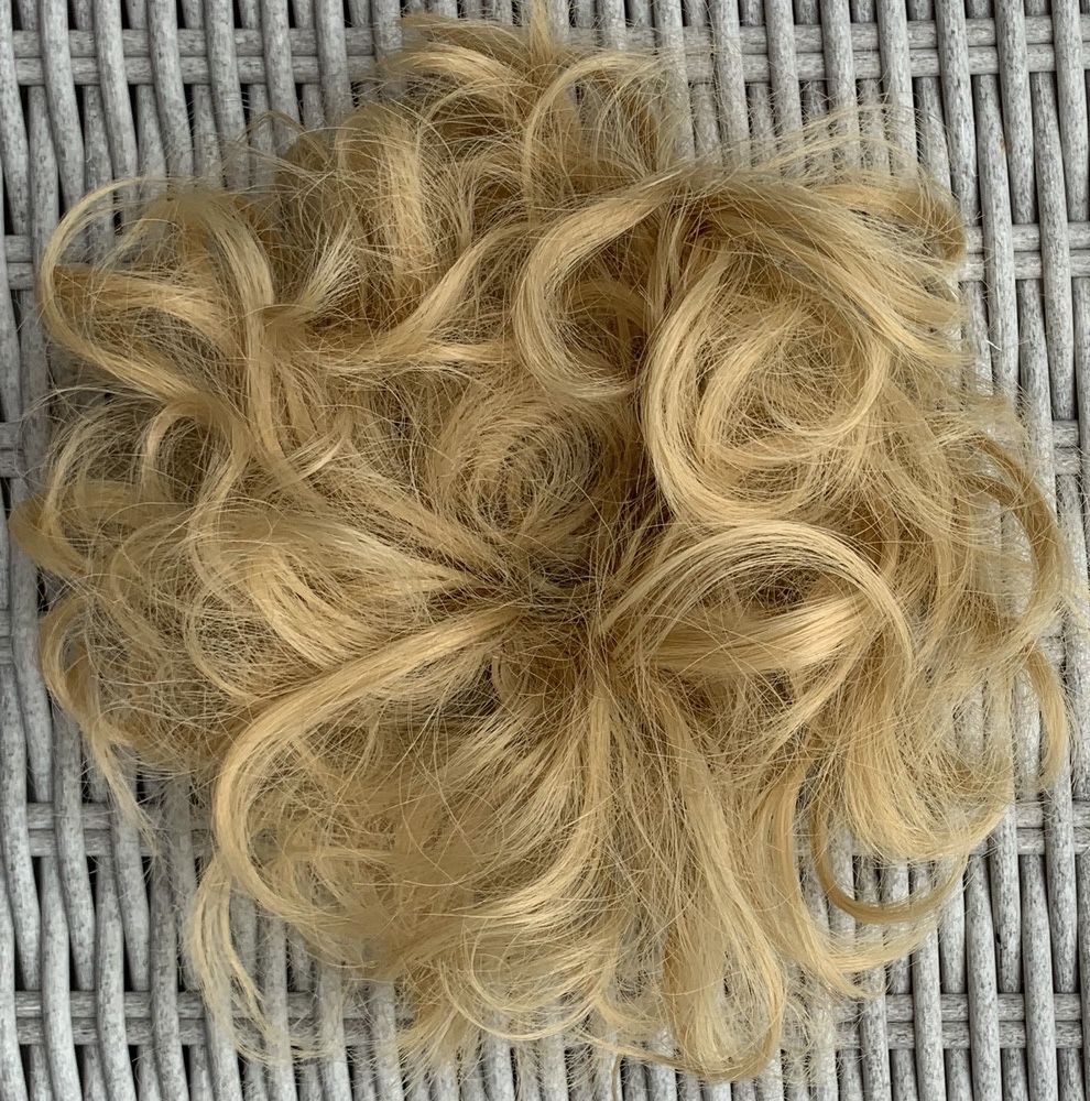 Premium Ultra włosy doczepiane, złoty blond, kok na gumce ( 359 )