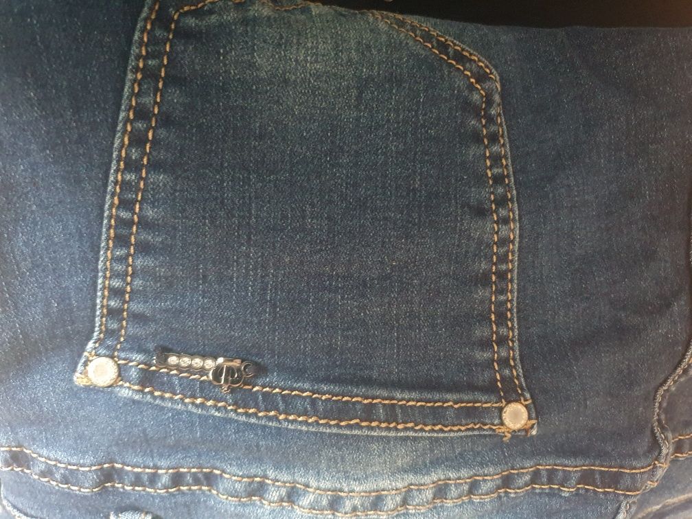 Spodnie ciążowe 40  jeansy z pasem 31 L przecierane
