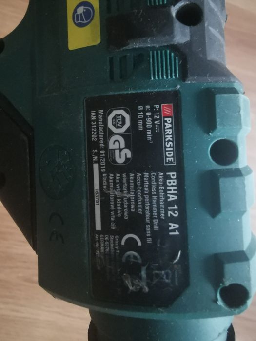 Parkside Wiertarka udarowa PBHA 12 A1, 12V