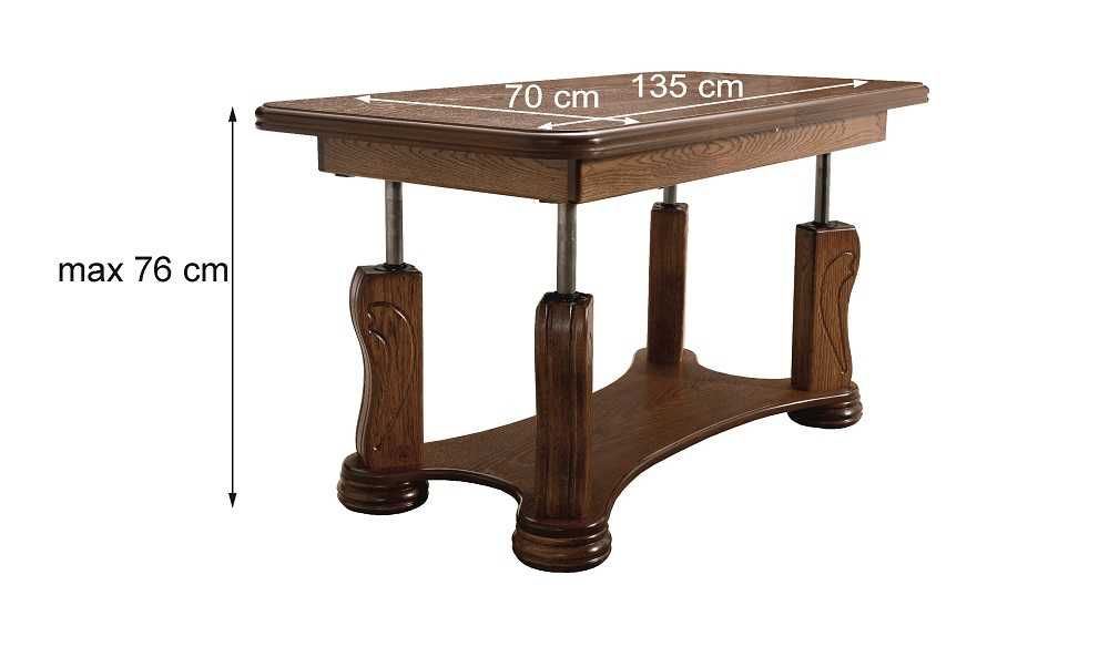 Dębowa ława rozkładana 135/70