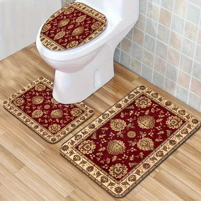 Комплект ковриков для ванной и туалетной комнат, новый, в упаковке