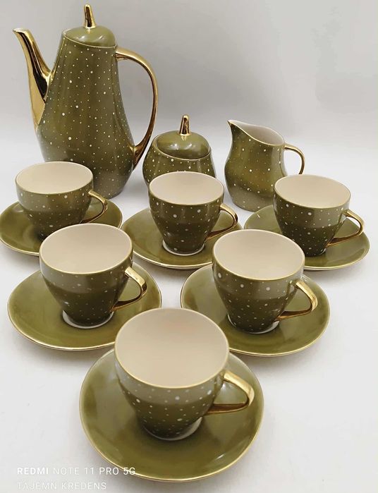 Serwis kawowy Ewa Tułowice proj. L. Kowalska 1959r vintage retro prl