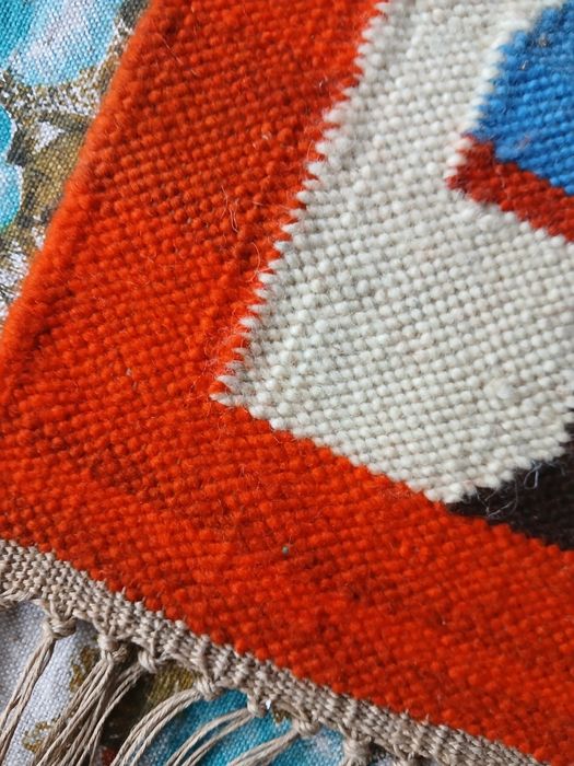 Cepelia PRL wełniany kilim krakowska para fajny prezent świąteczny