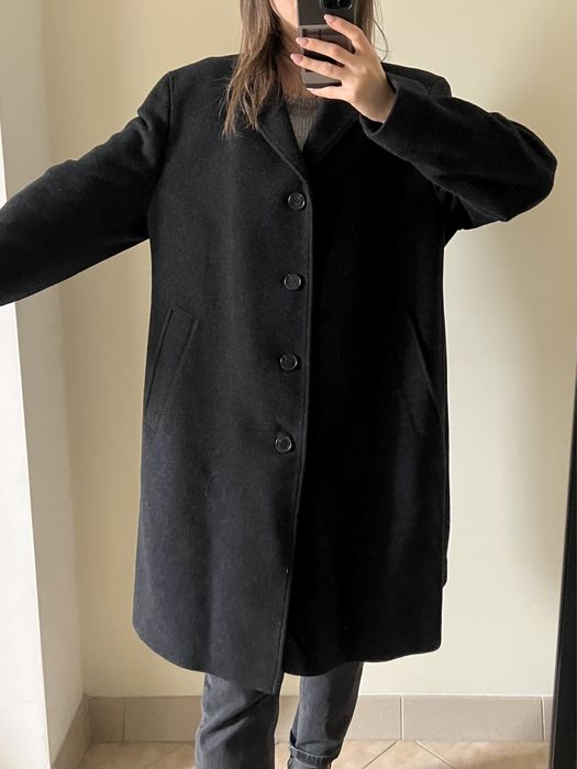 Вовняне сіре чоловіче пальто від bugatti