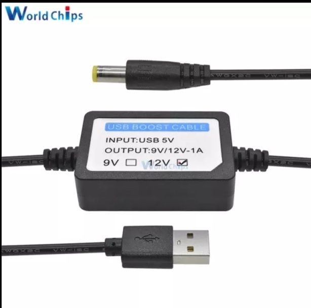 Кабель USB - DC для роутера 12V 1 A (питание от повербанка).