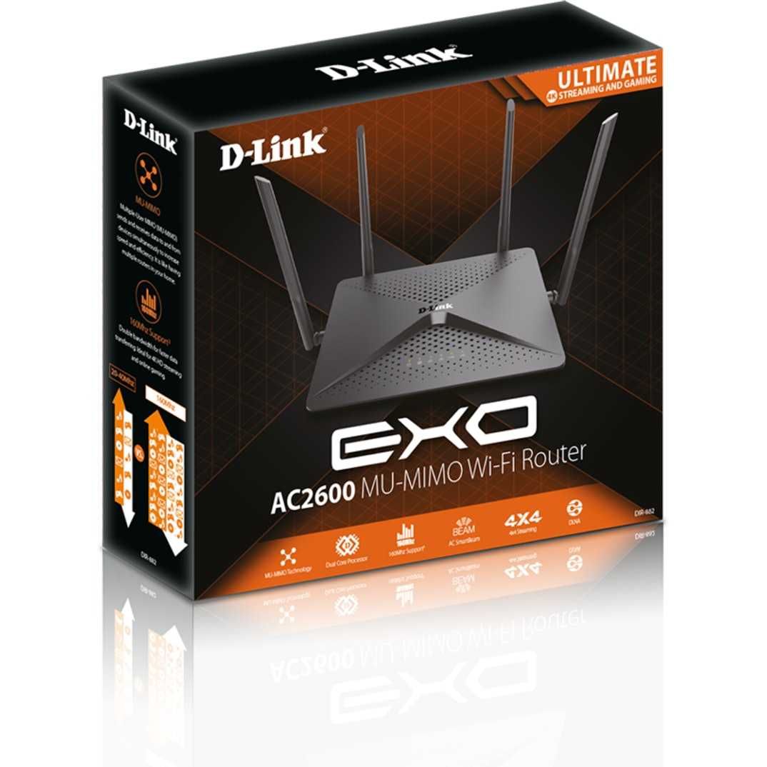 Router D-Link DIR-882 EXO Gaming AC2600 MU-MIMO USB-Selado Gar. 3 Anos