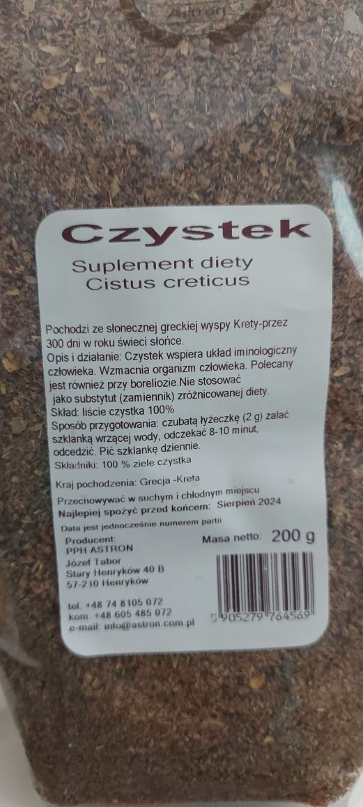 Czystek kretenski 200g uklad immunologiczny, borelioza