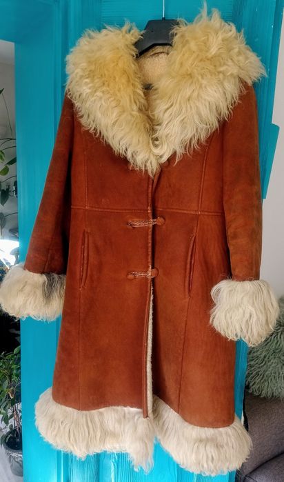 Kożuch naturalny vintage retro