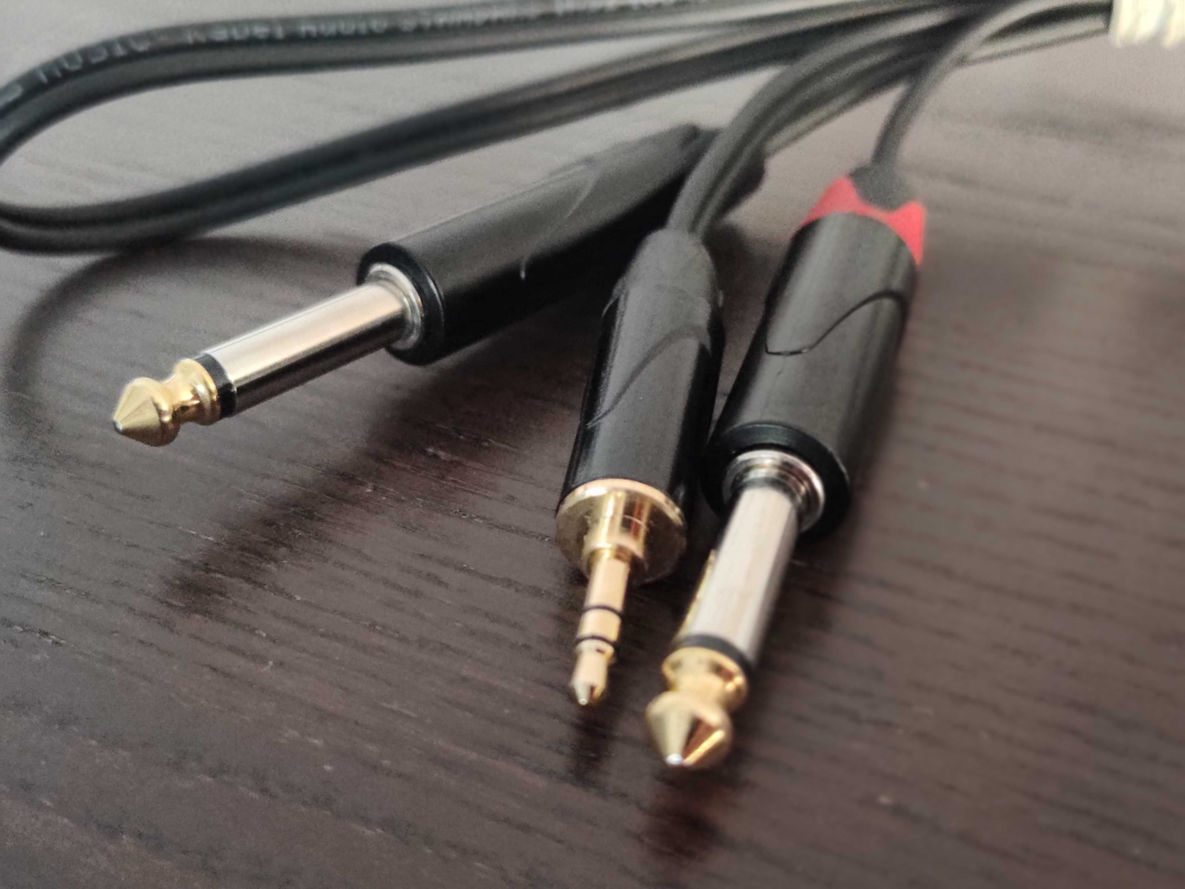 Nowy kabel Jack 3,5mm - 2x Jack 6,3mm RED'S Music 1m