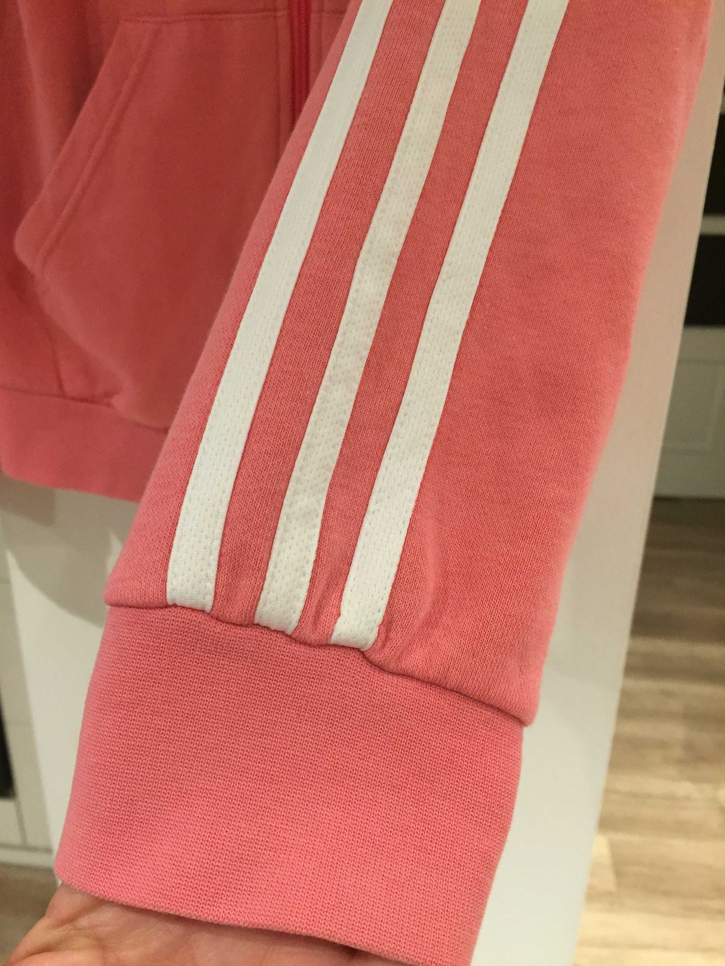 Bluza z kapturem różowa Adidas 164