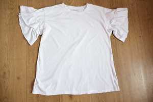 Biała bluzka z falbankowym rękawem Reserved XS/S/M