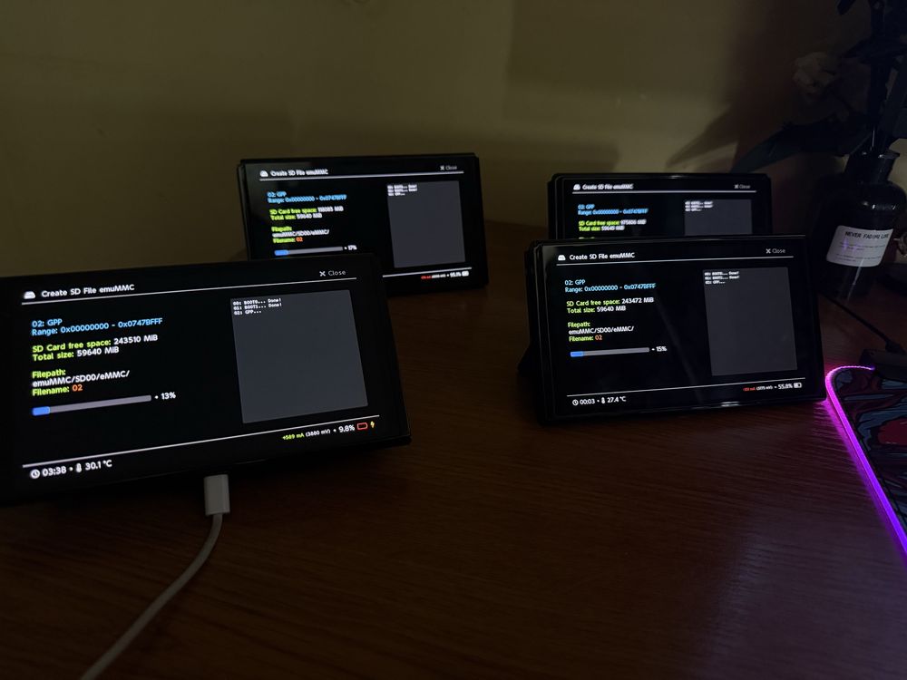 Nintendo Switch Oled chip Picofly przeróbka KAMIKAZE Atmosphere