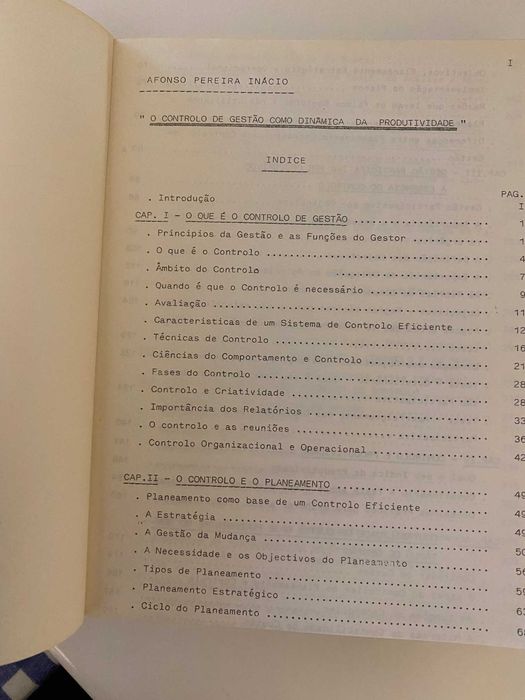 O Controlo de Gestão - Dinâmica da Produtividade Afonso Pereira Inácio